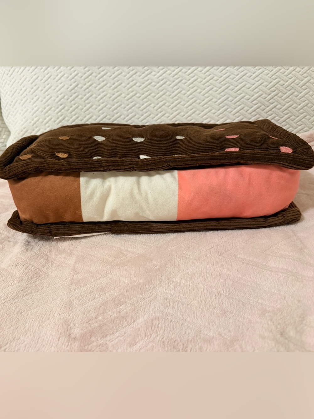 Like New! Room Essentials Neapolitan Ice Cream Sandwich Plush Pillow - w/ Tag
